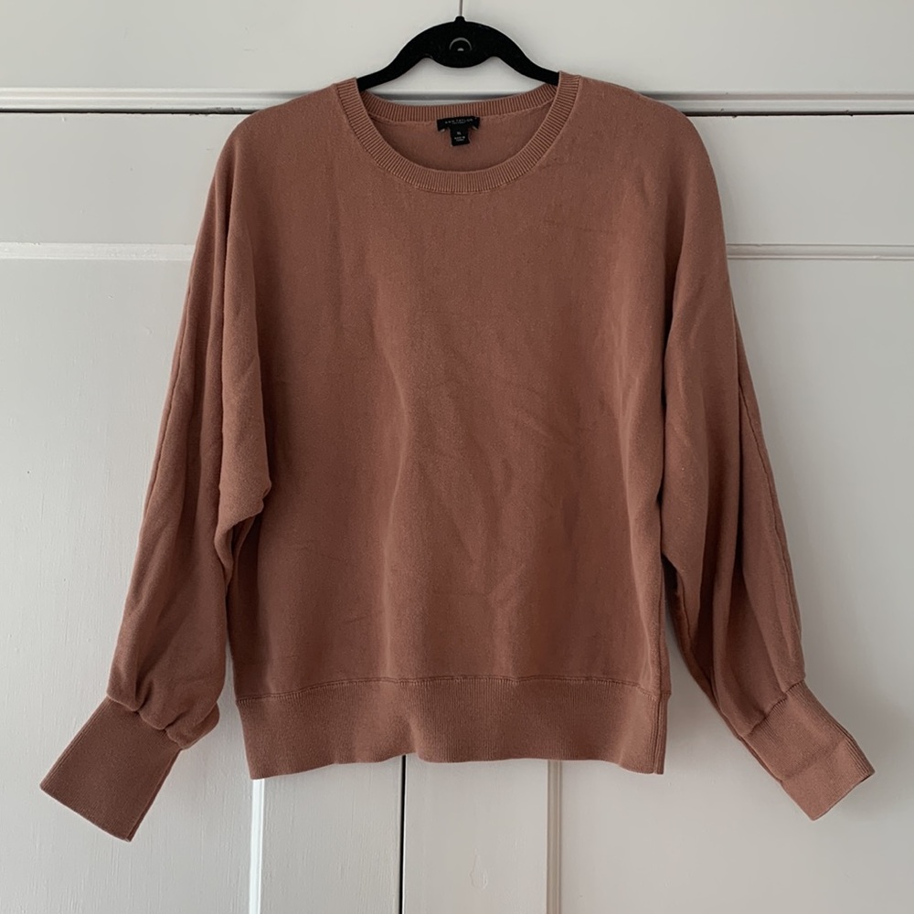 Ann Taylor Factory Dolmain Sleeve Sweater - Dusty Rose/Blush Sz XL